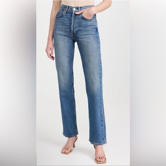 NWT EB Denim High Rise Straight Leg Jeans in Light Wash - Picture 8 of 10